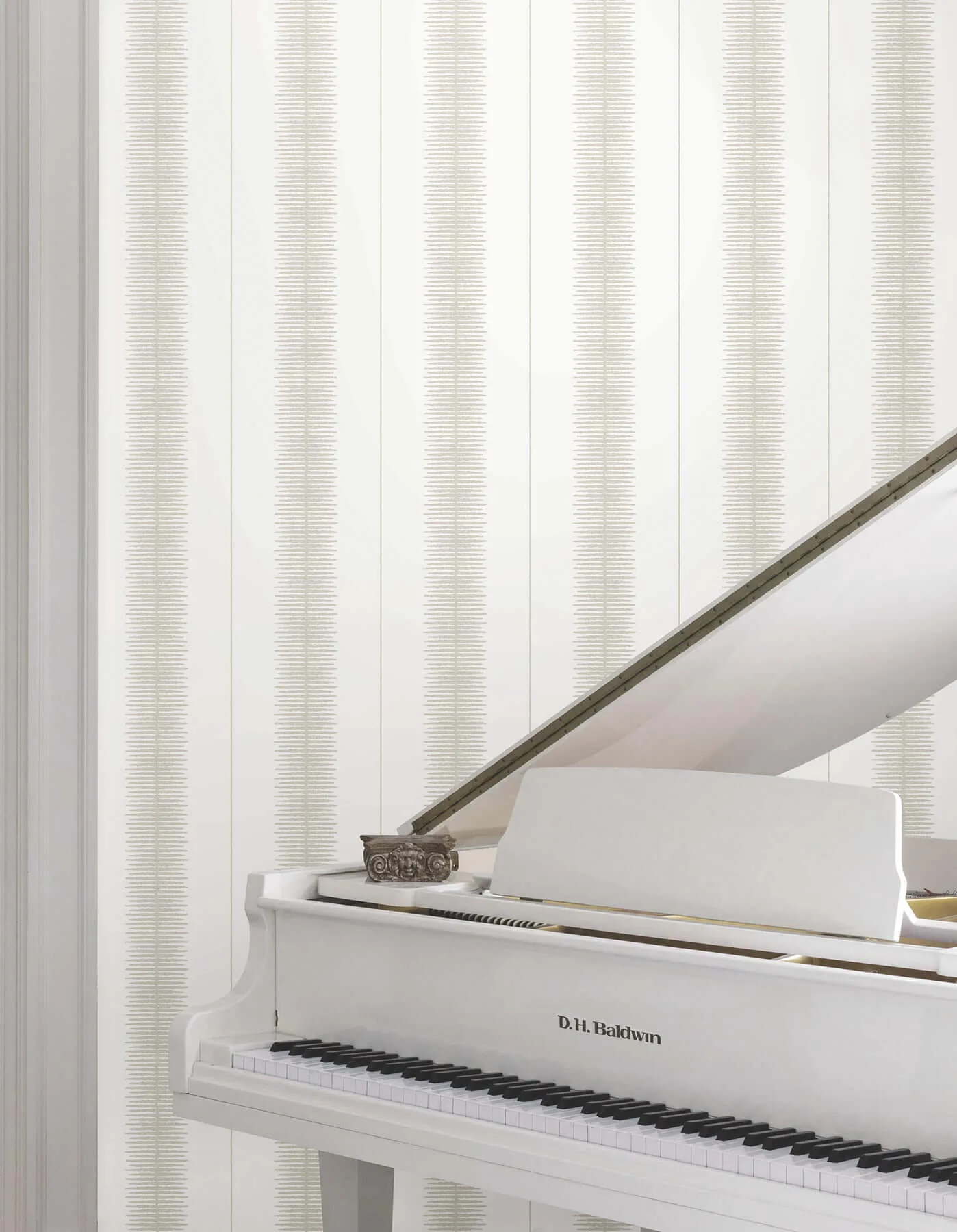 Ronald Redding Tandem Stripe wallpaper, color Taupe, SKU MX9612
