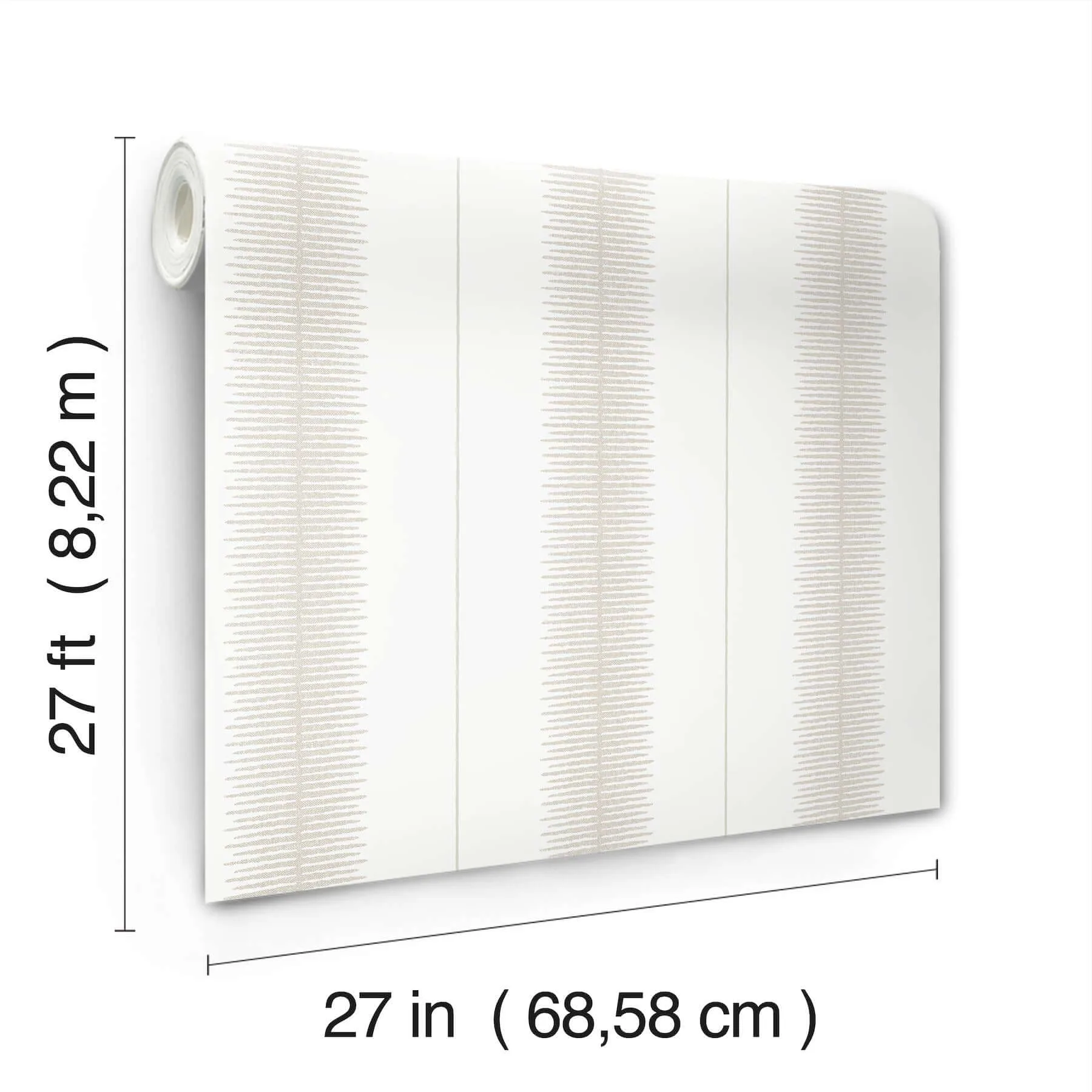 Ronald Redding Tandem Stripe wallpaper, color Taupe, SKU MX9612