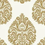 Ronald Redding Teardrop Damask wallpaper, color Gold, SKU KT2141