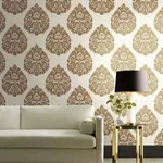 Ronald Redding Teardrop Damask wallpaper, color Gold, SKU KT2141