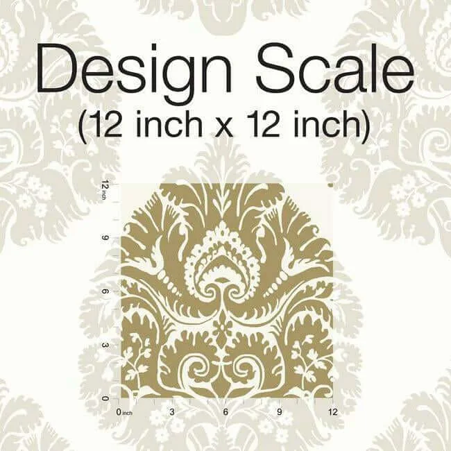 Ronald Redding Teardrop Damask wallpaper, color Gold, SKU KT2141