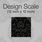 Ronald Redding Teardrop Damask - Black Wallpaper | Buy Online Ronald Redding Teardrop Damask wallpaper, color Black, SKU KT2144