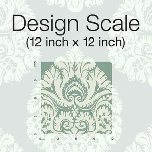 Ronald Redding Teardrop Damask wallpaper, color Teal, SKU KT2146