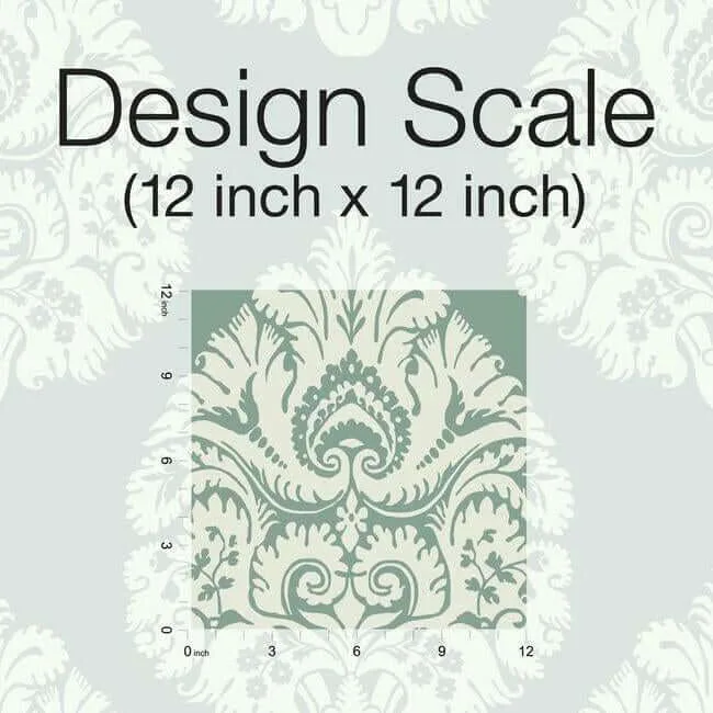Ronald Redding Teardrop Damask - Teal Wallpaper | Buy Online Ronald Redding Teardrop Damask wallpaper, color Teal, SKU KT2146