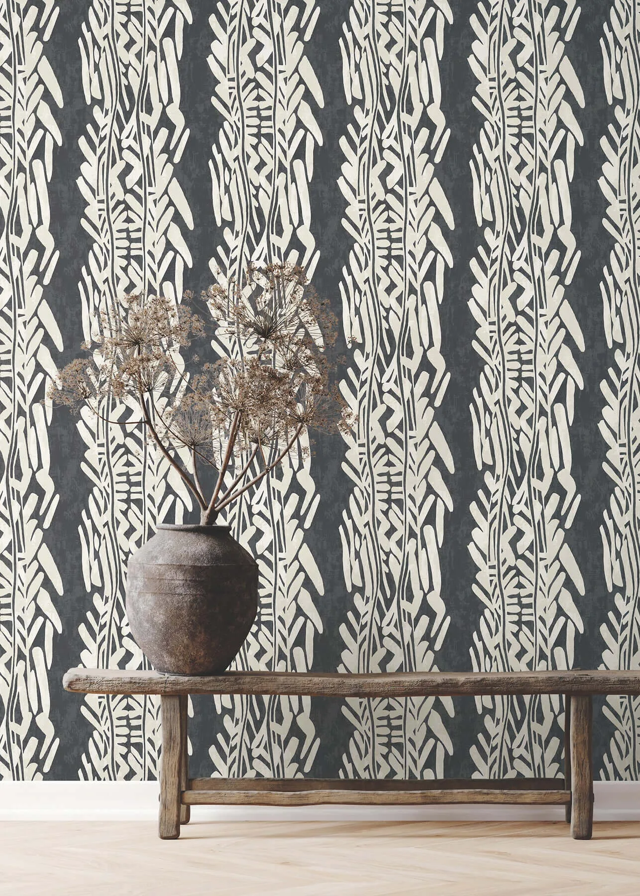Ronald Redding Timira wallpaper, color Charcoal, SKU ZA8062