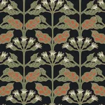 Ronald Redding Tracery Blooms - Black Metallic Wallpaper | Buy Online Ronald Redding Tracery Blooms wallpaper, color Black Metallic, SKU AC9113