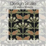 Ronald Redding Tracery Blooms - Black Metallic Wallpaper | Buy Online Ronald Redding Tracery Blooms wallpaper, color Black Metallic, SKU AC9113
