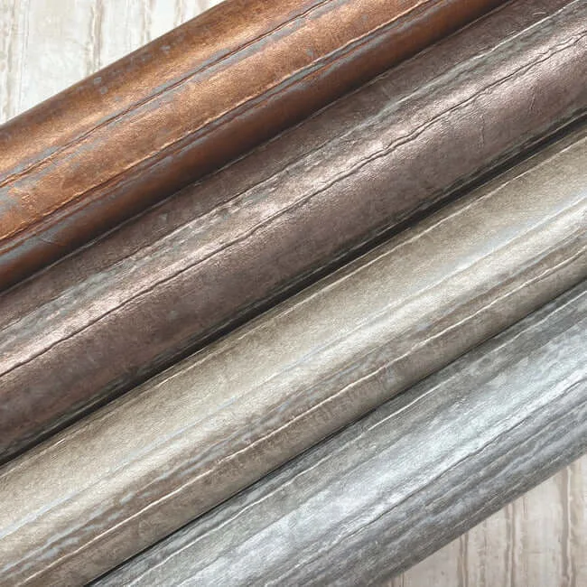 Ronald Redding Vintage Tin - Brushed Nickel Wallpaper | Buy Online Ronald Redding Vintage Tin wallpaper, color Brushed Nickel, SKU RRD7606N