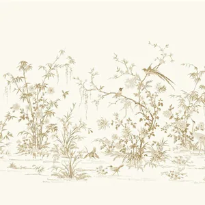 Ronald Redding Flowering Vine Chino wallpaper, color White, SKU KT2262M