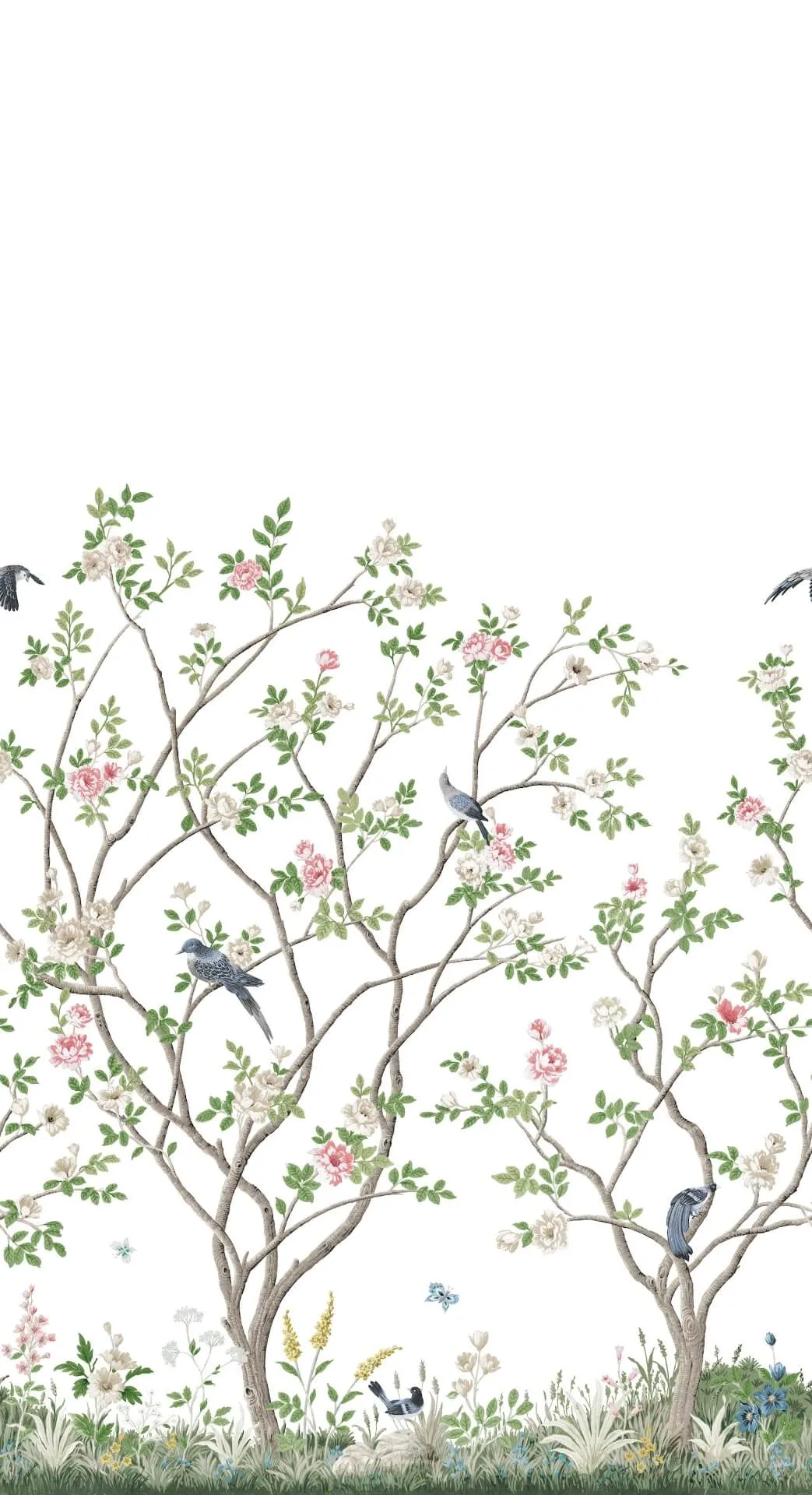 Ronald Redding Lingering Garden wallpaper, color White, SKU MU0317M