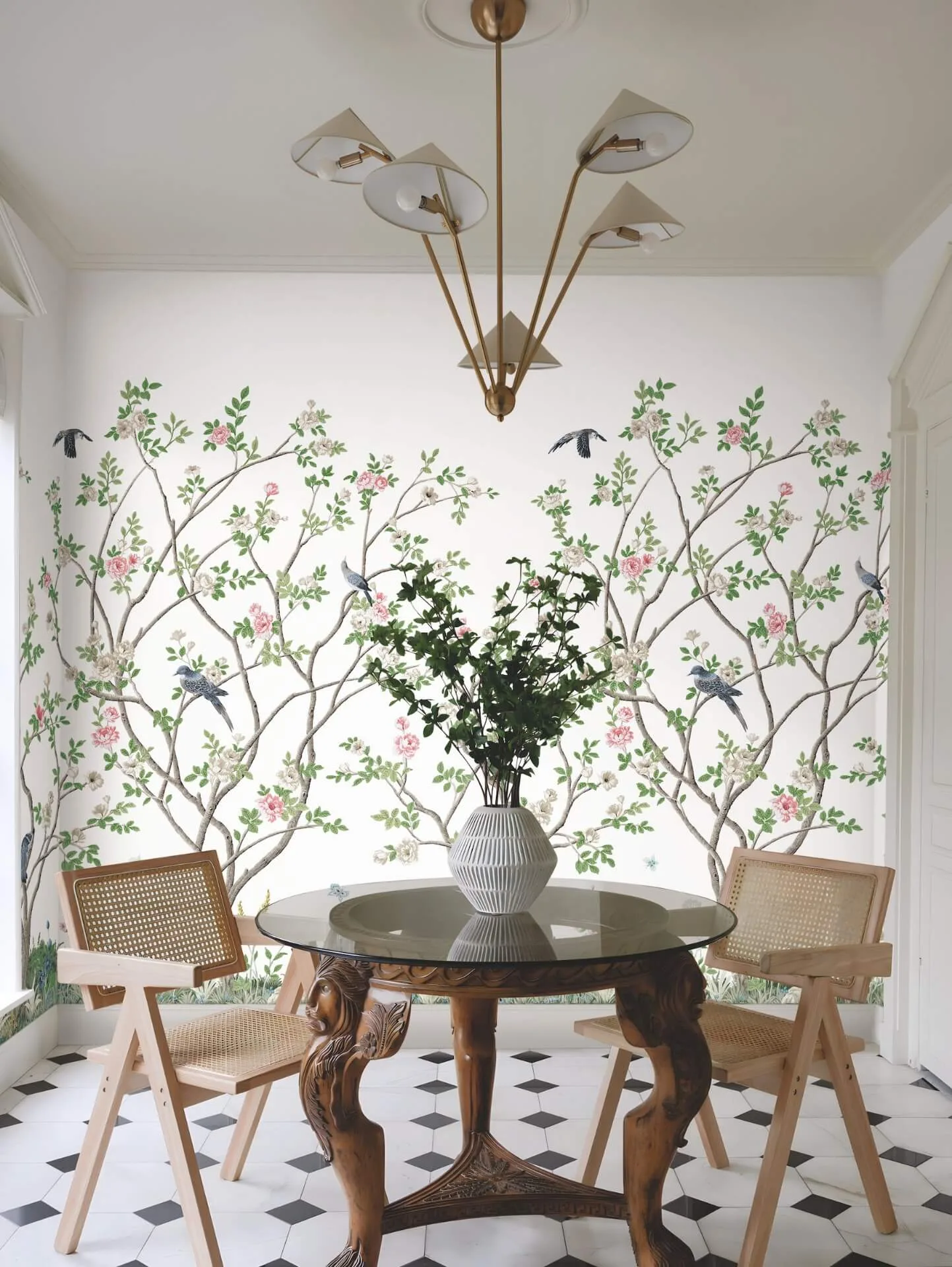 Ronald Redding Lingering Garden wallpaper, color White, SKU MU0317M