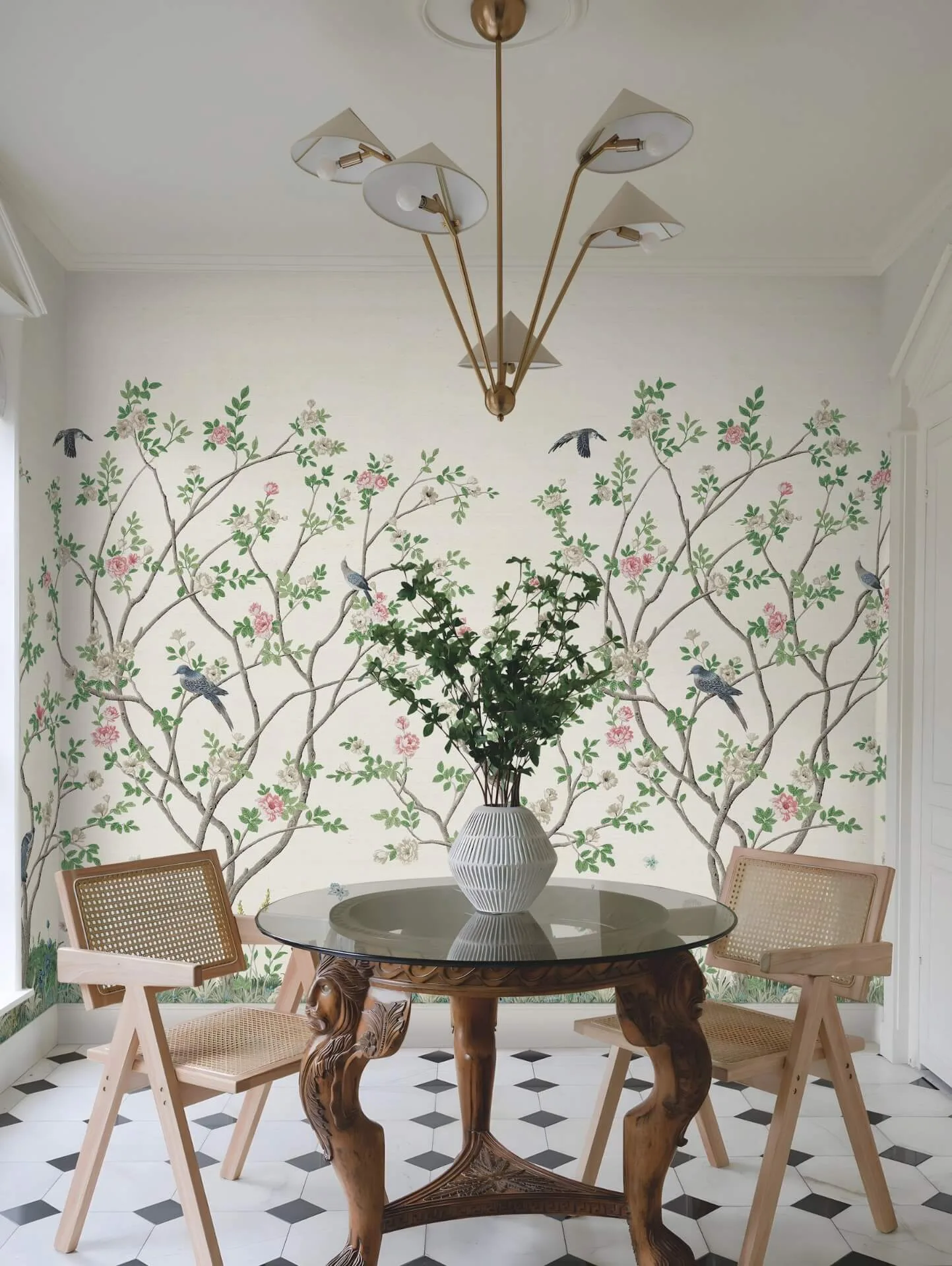 Ronald Redding Lingering Garden wallpaper, color White, SKU MU0317MSISAL