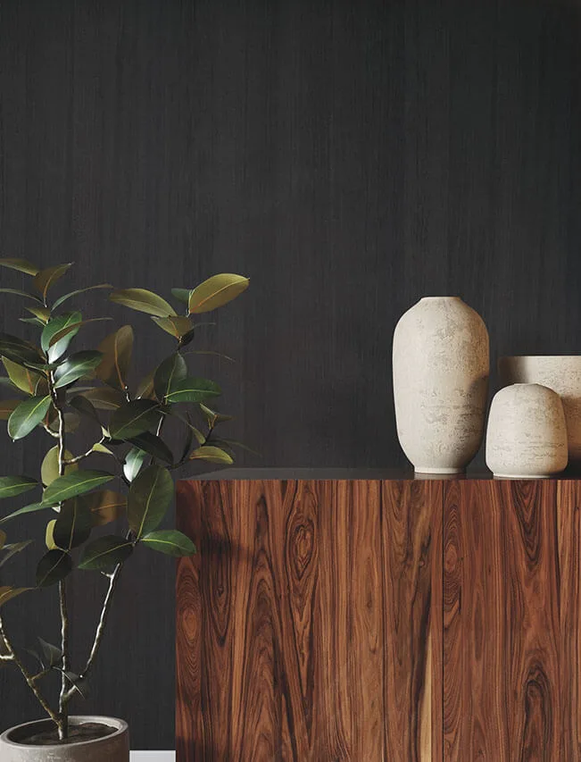 Ronald Redding Wood Veneer wallpaper, color Lead, SKU GRL88416