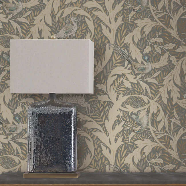 Ronald Redding Woodland Tapestry - Neutral Metallic Wallpaper | Buy Online Ronald Redding Woodland Tapestry wallpaper, color Neutral Metallic, SKU AC9123