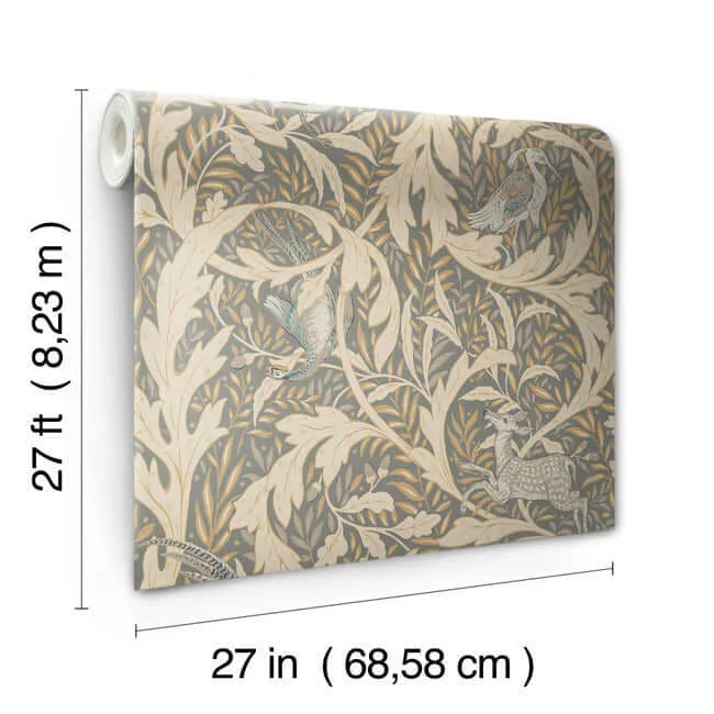 Ronald Redding Woodland Tapestry - Neutral Metallic Wallpaper | Buy Online Ronald Redding Woodland Tapestry wallpaper, color Neutral Metallic, SKU AC9123