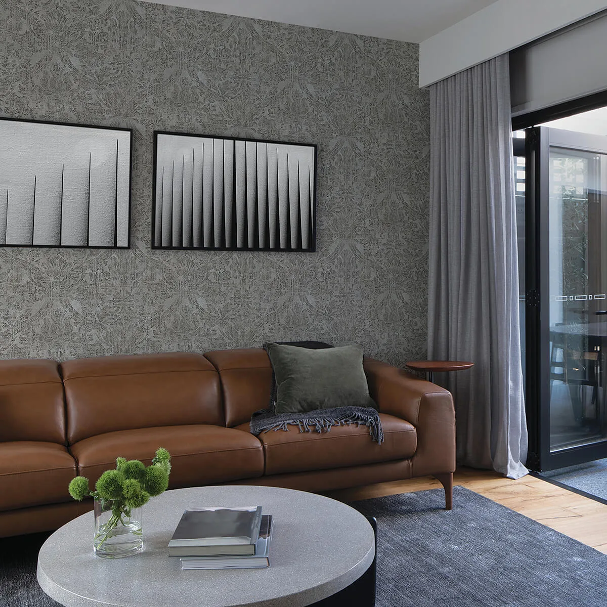 Warner Abigail wallpaper, color Grey, SKU 2945-2755