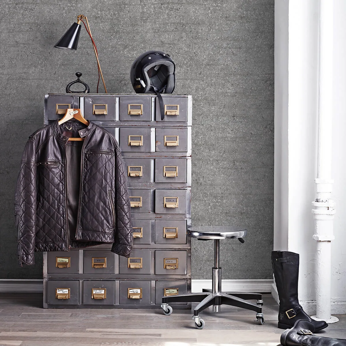Warner Travertine wallpaper, color Dark Grey, SKU 2945-2770