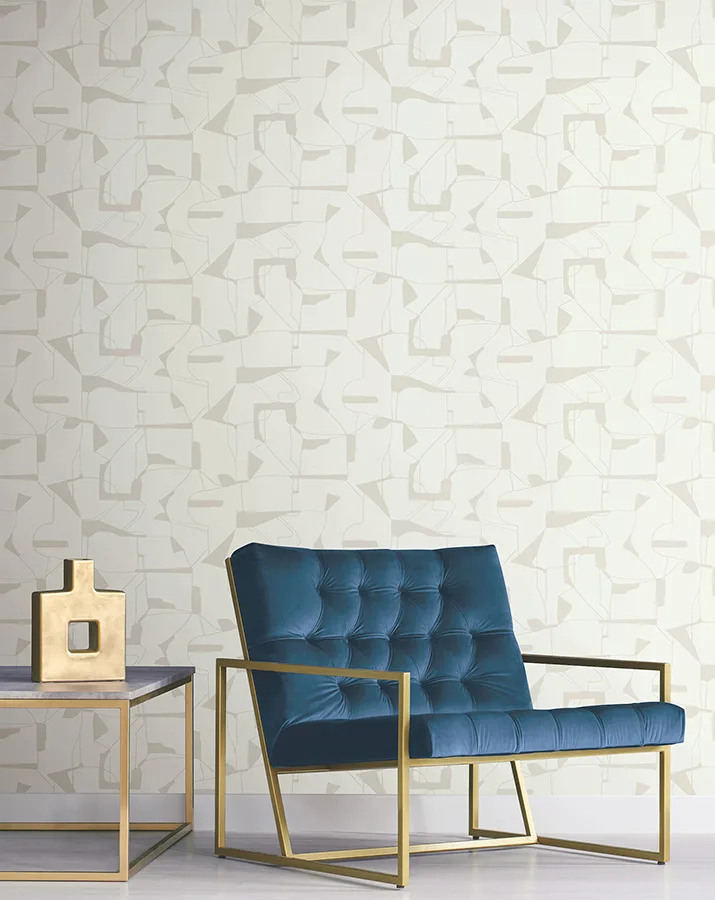Warner Calder wallpaper, color Platinum, SKU 4178-4448