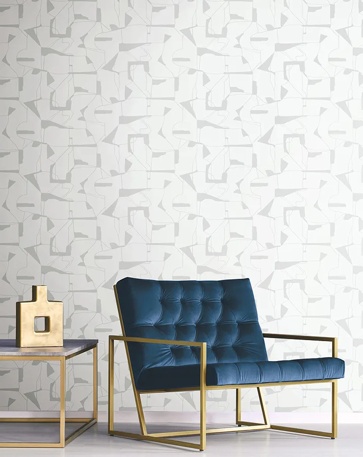 Warner Calder wallpaper, color Silver, SKU 4178-4449