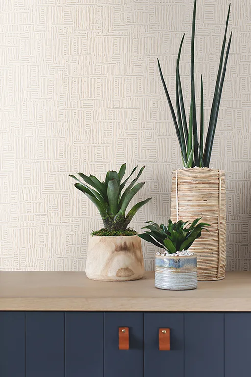 Warner Chiseled wallpaper, color Ivory, SKU 4178-4403