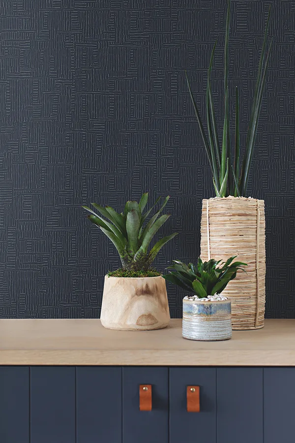 Warner Chiseled wallpaper, color Navy, SKU 4178-4402