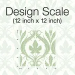 York Wallcoverings Adirondack Damask wallpaper, color Green & White, SKU DM4921