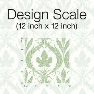 York Wallcoverings Adirondack Damask wallpaper, color Green & White, SKU DM4921