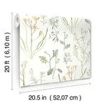 York Wallcoverings Alpine Botanical wallpaper, color Peach, SKU PSW1519RL