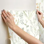 York Wallcoverings Alpine Botanical wallpaper, color Peach, SKU PSW1519RL