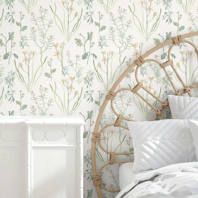 York Wallcoverings Alpine Botanical wallpaper, color Peach, SKU PSW1519RL