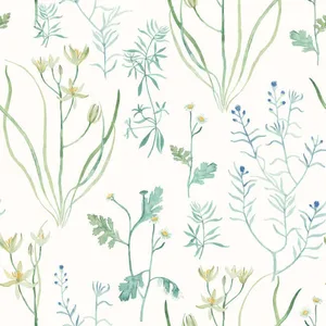 York Wallcoverings Alpine Botanical wallpaper, color Blue, SKU PSW1520RL