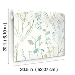 York Wallcoverings Alpine Botanical wallpaper, color Blue, SKU PSW1520RL