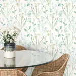 York Wallcoverings Alpine Botanical wallpaper, color Blue, SKU PSW1520RL