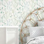 York Wallcoverings Alpine Botanical wallpaper, color Blue, SKU PSW1520RL