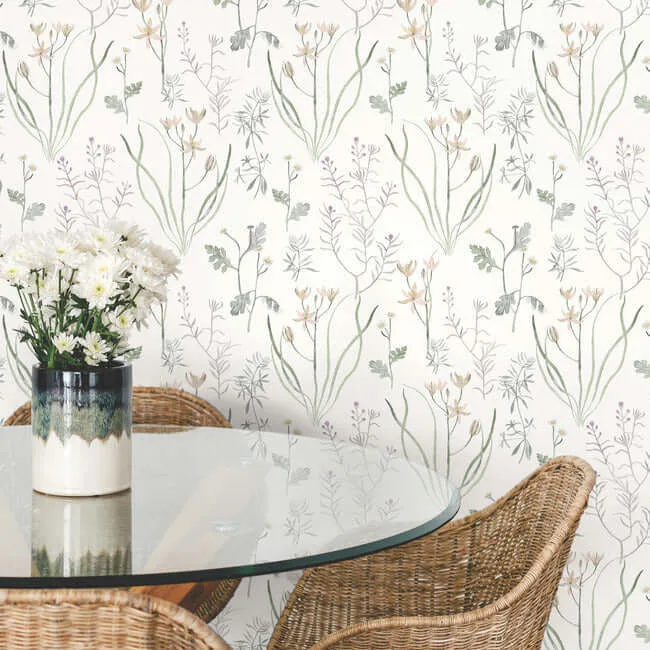 York Wallcoverings Alpine Botanical - Lavender Wallpaper | Buy Online York Wallcoverings Alpine Botanical wallpaper, color Lavender, SKU PSW1521RL