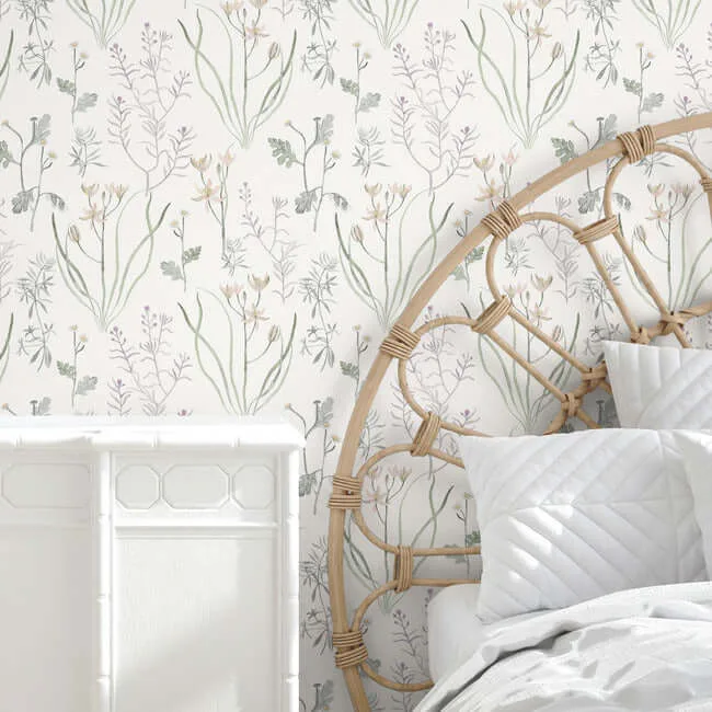 York Wallcoverings Alpine Botanical - Lavender Wallpaper | Buy Online York Wallcoverings Alpine Botanical wallpaper, color Lavender, SKU PSW1521RL