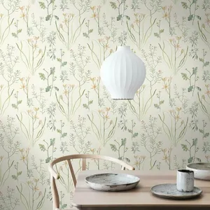 York Wallcoverings Alpine Botanical wallpaper, color White, SKU NR1565