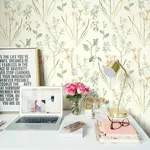 York Wallcoverings Alpine Botanical - White Wallpaper | Buy Online York Wallcoverings Alpine Botanical wallpaper, color White, SKU NR1565