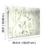 York Wallcoverings Alpine Botanical - White Wallpaper | Buy Online York Wallcoverings Alpine Botanical wallpaper, color White, SKU NR1565