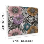 York Wallcoverings Anemones wallpaper, color Black, SKU PSW1638RL