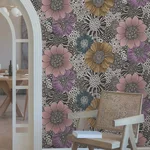 York Wallcoverings Anemones wallpaper, color Black, SKU PSW1638RL