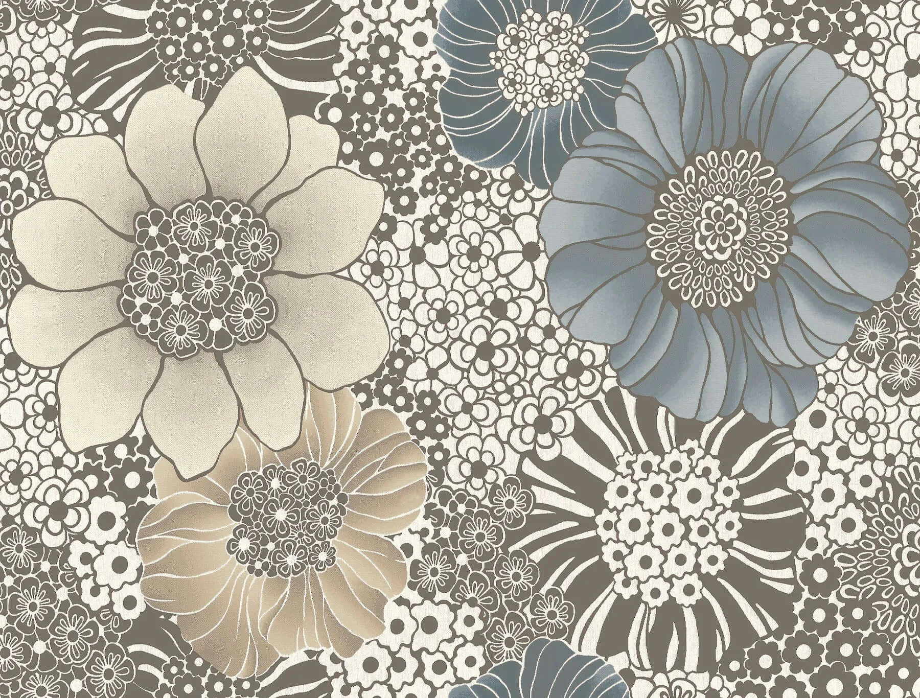 York Wallcoverings Anemones wallpaper, color Brown, SKU PSW1639RL