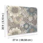 York Wallcoverings Anemones wallpaper, color Brown, SKU PSW1639RL