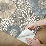 York Wallcoverings Anemones wallpaper, color Brown, SKU PSW1639RL