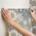 York Wallcoverings Anemones wallpaper, color Brown, SKU PSW1639RL