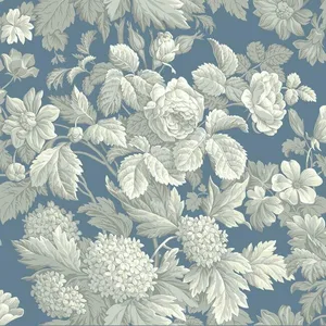 York Wallcoverings Antique Floral in Wedgewood wallpaper, color Blue & Grey, SKU KC1845