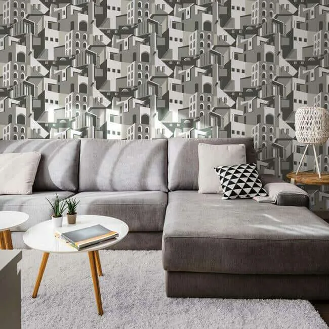 York Wallcoverings Arch Architectural wallpaper, color Grey, SKU PSW1247RL