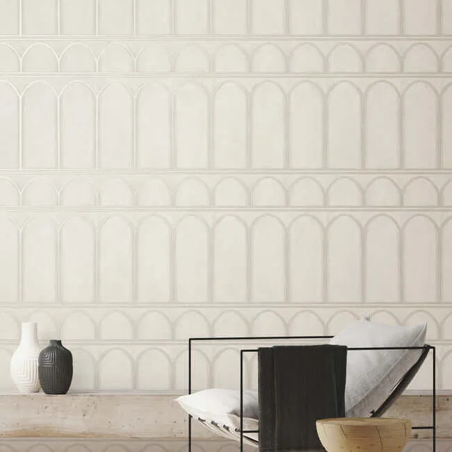 York Wallcoverings Arches wallpaper, color Beige & Pearl, SKU MN1831