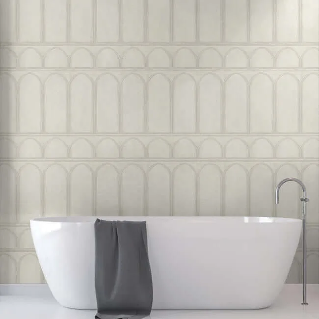 York Wallcoverings Arches wallpaper, color Beige & Pearl, SKU MN1831