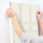 York Wallcoverings Arches wallpaper, color Beige & Pearl, SKU MN1831